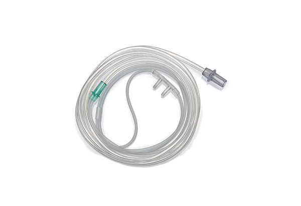 Adult, Satin nasal cannula with curved prongs and tube, 1.8m