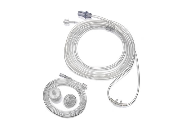 Sentri™, infant, nasal cannula with curved prongs, CO2 monitoring line, filter and tube, 2.1m 