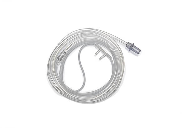 Adult, Satin nasal cannula with curved prongs and tube, 2.1m