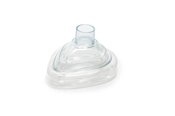 Economy, anaesthetic face mask, size 3, small adult, no hook ring, 22F