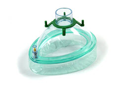 Anaesthetic face mask with adjustable air cushion, size 4, medium adult, 22F 