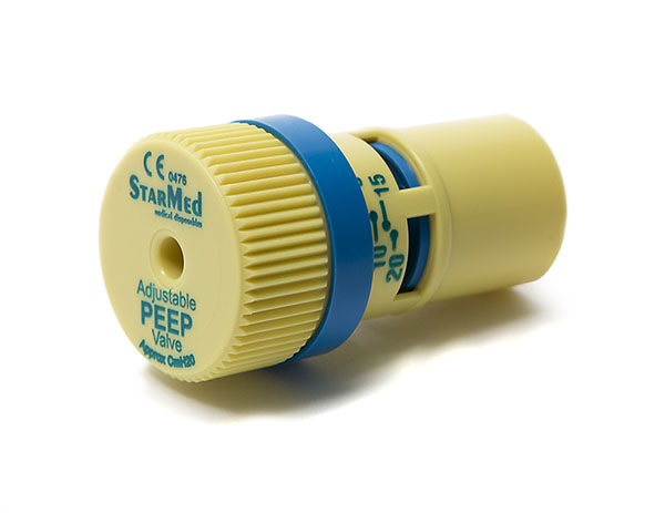 Adjustable PEEP valve 0-20cmH2O with 22F connection