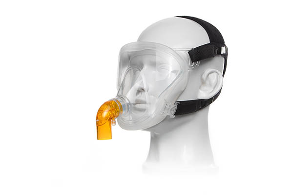 FitMax™ CPAP total face mask with vented anti-asphyxia elbow, head strap, large