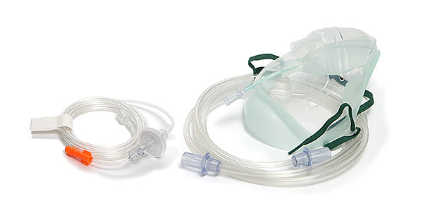 Sentri™ Intersurgical EcoLite™, adult, mask with CO2 monitoring line for Microstream® capnography, filter and tube, 2.1m