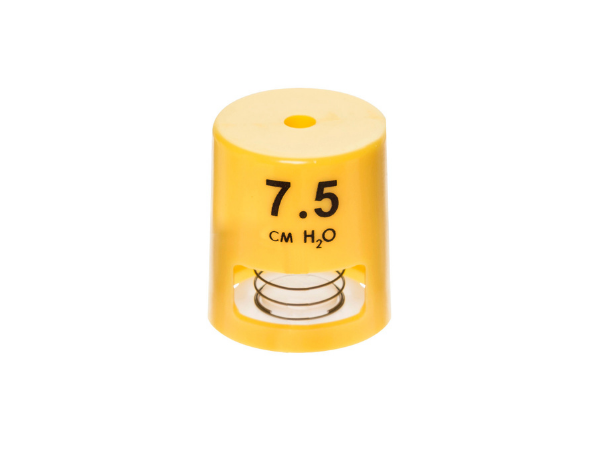 O2-CPAP™ fixed value PEEP valve, 7.5 cmH2O, yellow