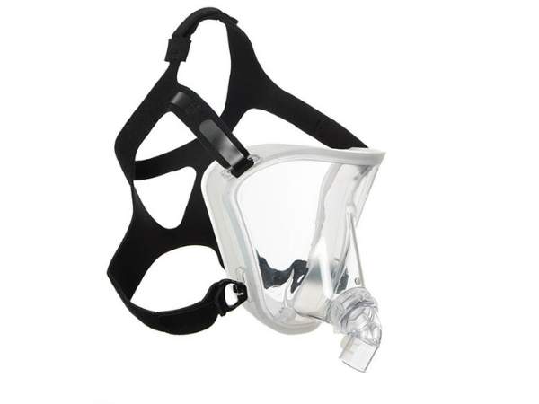 BiTrac MaxShield Select™ total face mask with interchangeable non-vented elbow with anti-asphyxiation valve, large adult