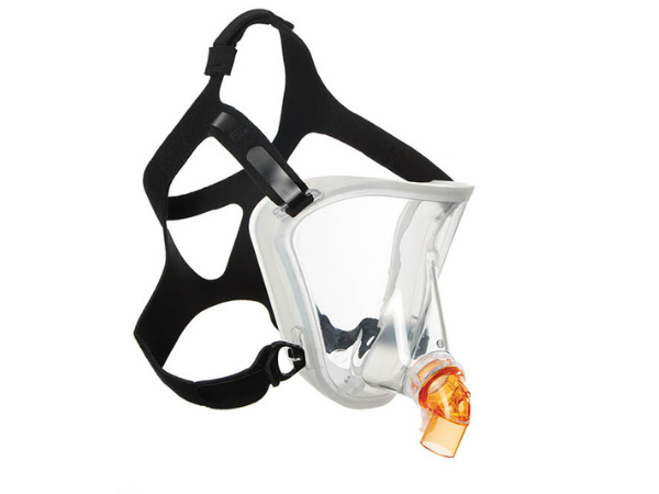 BiTrac MaxShield Select™ total face mask with interchangeable vented elbow with anti-asphyxiation valve, small adult