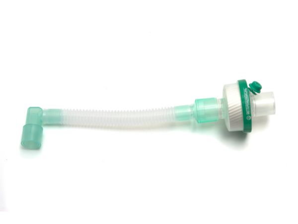 Inter-Therm™ HMEF with luer port, flexible catheter mount and fixed elbow - Sterile