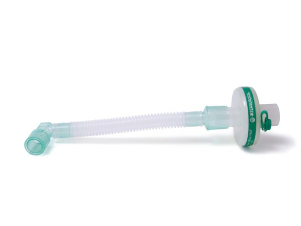 Clear-Therm™ 3 HMEF with luer port, flexible catheter mount and fixed elbow