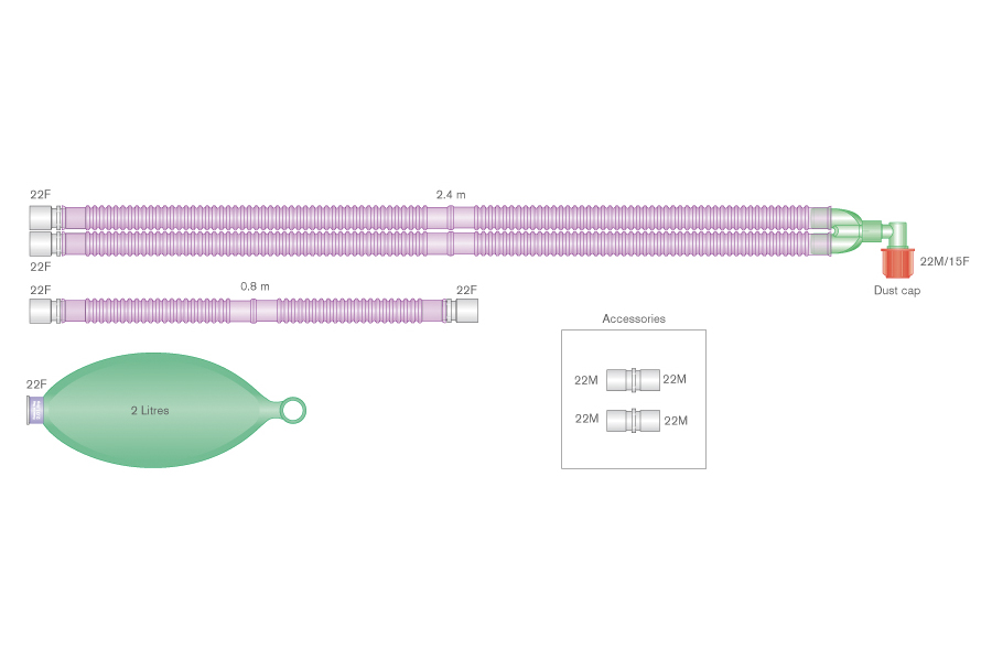 Intersurgical - Silver Knight™ anti-microbial Flextube