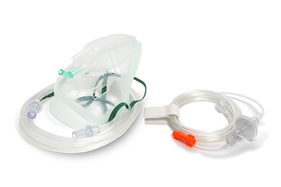 Sentri™ Intersurgical EcoLite™, adult, mask with CO₂ monitoring line for Microstream® capnography, filter and tube, 2.1m