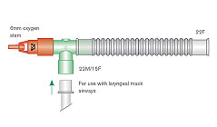 Oxygen recovery T-piece kit, expiratory flextube with 40% venturi valve, red
