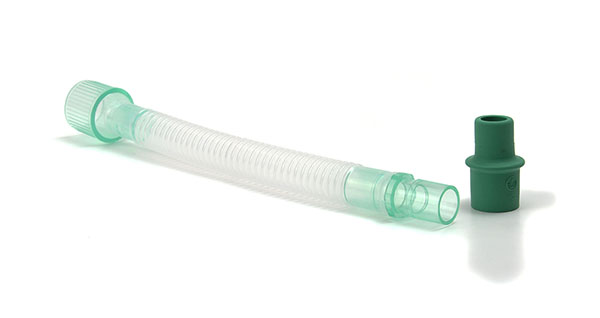 Flexible straight catheter mount, 22F - 15M, with elastometric connector, ≥170mm