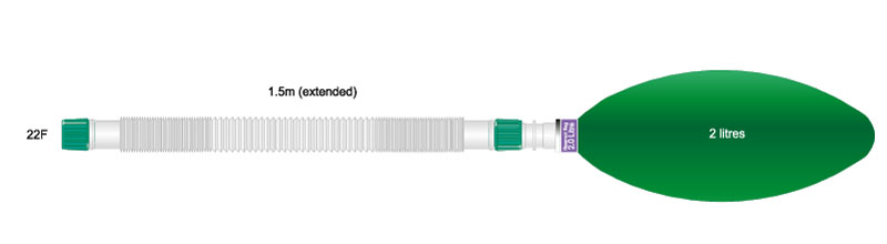 22mm Compact™ bagging limb with 2 L bag, ≥ 1.5m