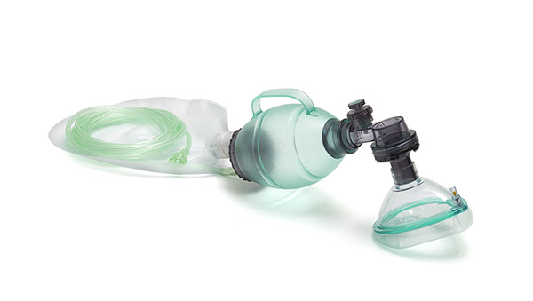 BVM resuscitator, paediatric 550ml bag with pressure relief valve (40cm H20), size 3 mask