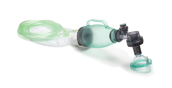 BVM resuscitator, infant, 280ml bag with pressure relief valve (40cm H2O), size 1 mask